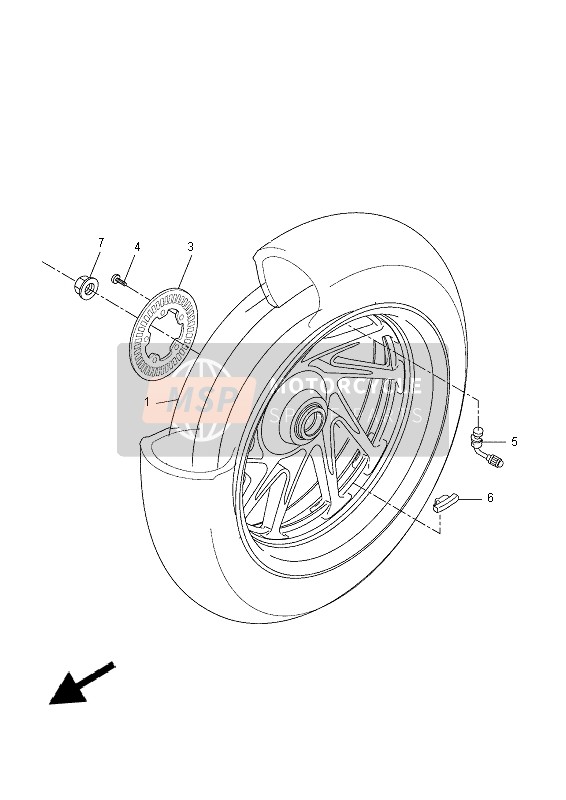 Yamaha YP400RA 2015 Rear Wheel for a 2015 Yamaha YP400RA